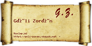 Gáli Zorán névjegykártya